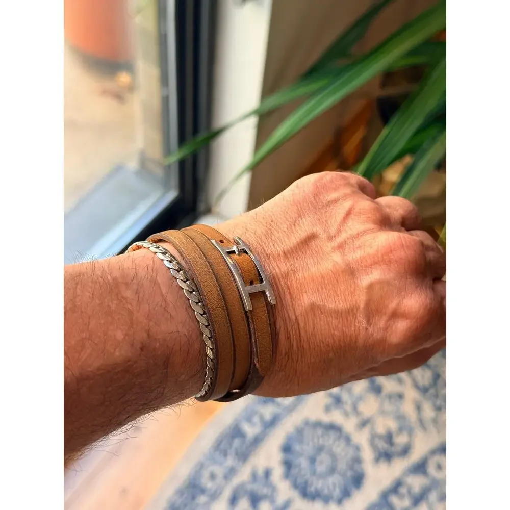Authentic Hermes Hapi 3 Leather Bracelet w/ Box